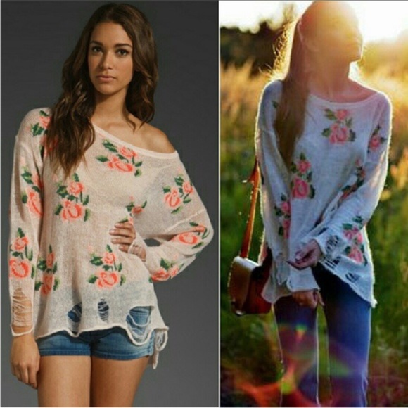 WILDFOX COUTURE Prairie Rose Lennon SWEATER NWOT - Picture 3 of 6